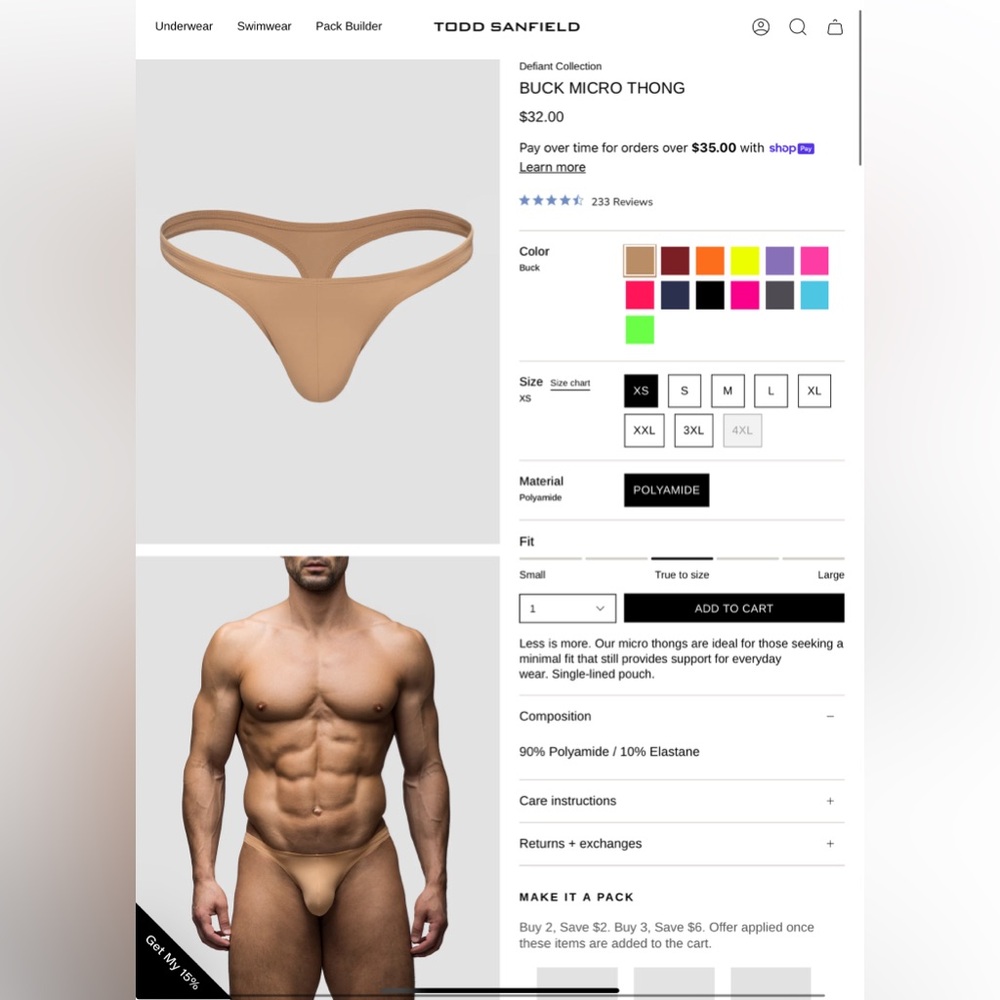 Todd Sanfield, Dopamine, Micro Thong